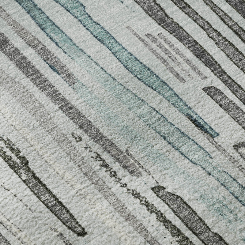 Tapis à rayures Mehara AMF1684 lavable à la machine de qualité supérieure, Tapis de couloir 2 pi 3 po x 7 pi 6 po