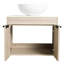 Meuble-lavabo contemporain en chêne blanc. Lavabo en céramique avec porte à fermeture en douceur et grand espace de rangement. Fixé au mur. Lavabo encastré 24 po. Fermeture douce pour une utilisation silencieuse.