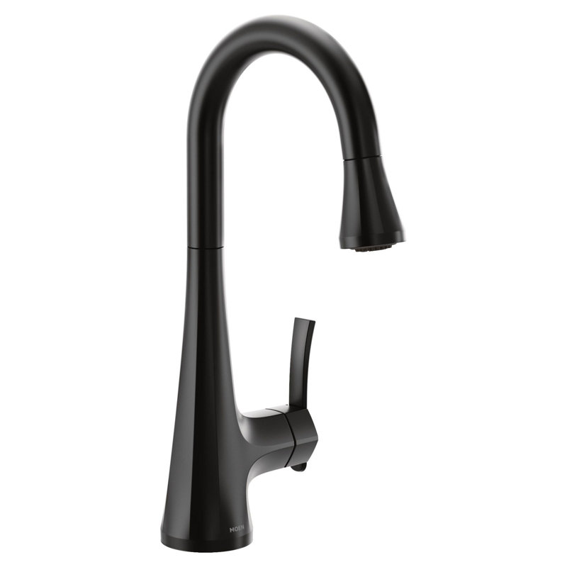Sinema High Arc Pull Down Single Handle Kitchen Faucet with Power Clean and Reflex, Matte Black
