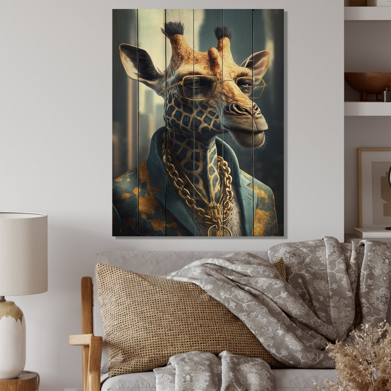 Ignasi Giraffe Ganster - Imprimé, H 32 po x l 16 po x P 1 po