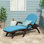 Chaise longue en osier résistant aux intempéries avec design ergonomique et coussin à haute densité Samantha | Chaise longue en plastique résistante aux intempéries pour la piscine et les jardins