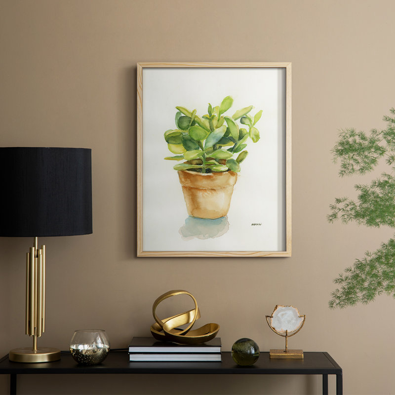 «Succulent I», reproduction encadrée - bois massif, H 15 po x l 12 po, Naturel