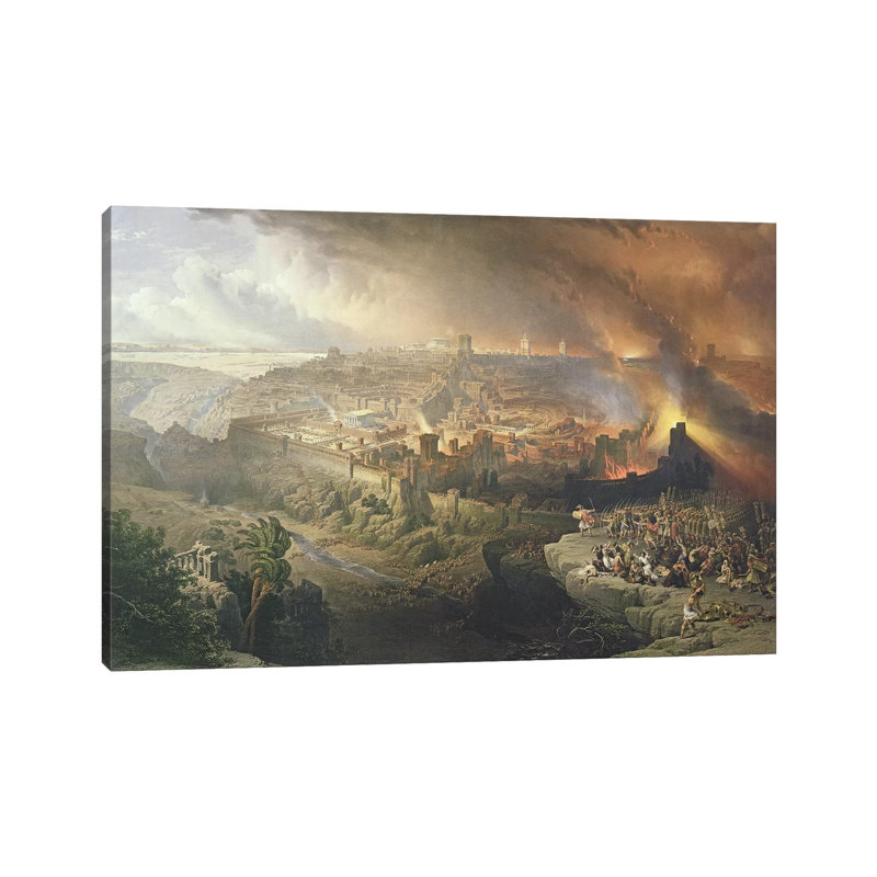 The Destruction Of Jerusalem In 70 AD, Engraved by David Roberts - Wrapped Canvas Painting