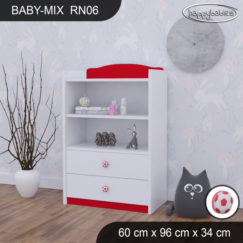 96cm H Kids Cube, White/Red/Red, 96cm H x 60cm W x 34cm D