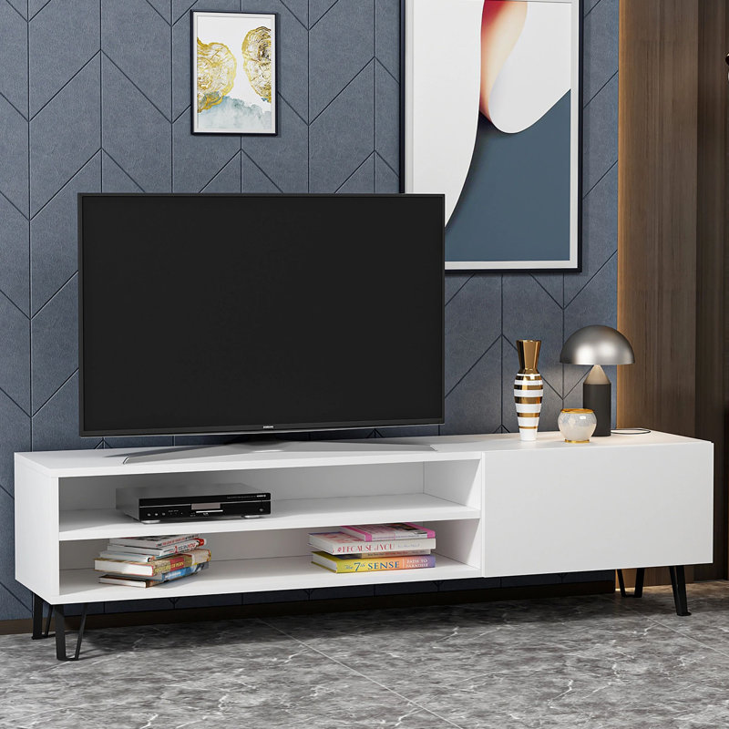 Meuble télé pour téléviseur de 75 po ou moins Posada, Blanc
