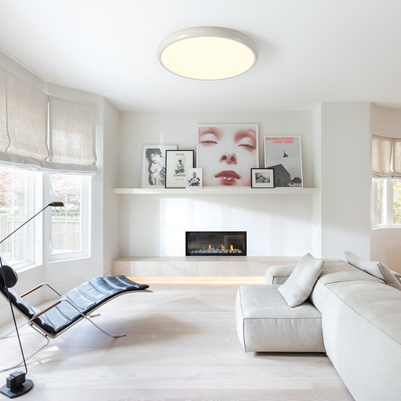 Modern Round LED Flush Mount Ceiling Light, Silver