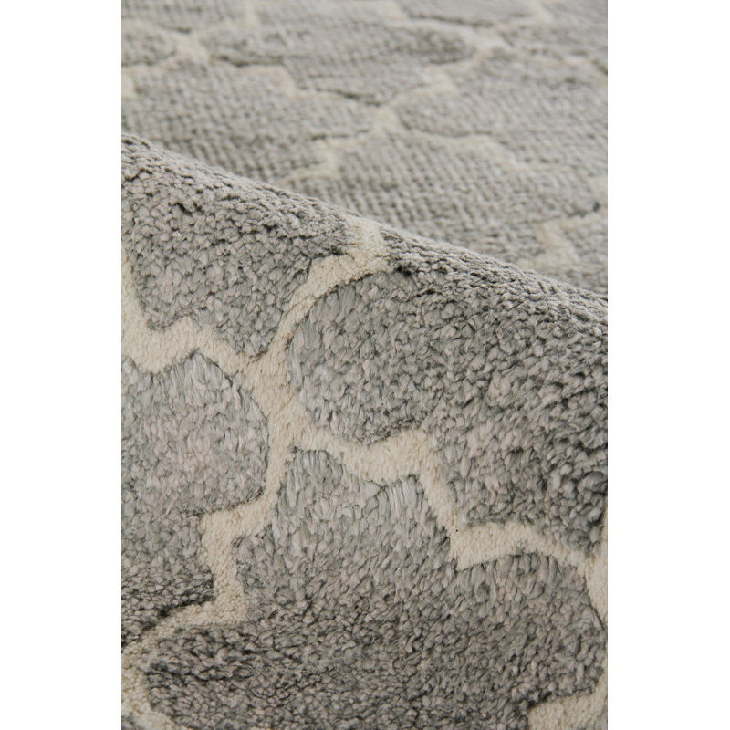 Lux Look Geometric Area Rug in Silver, Rectangle 10' x 14'
