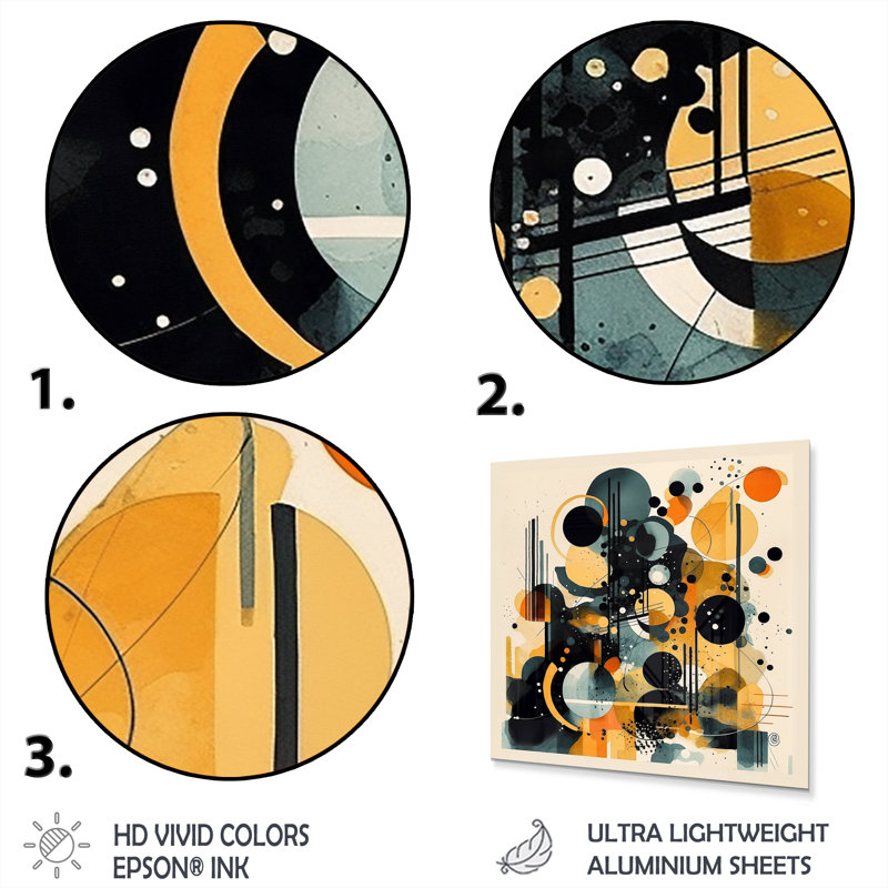 Modern Abstract Wall Decor on Metal, 16" H x 16" W x 1" D