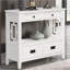 Table basse en pin antique blanc antique - Rangement spacieux, assemblage facile pour le vestibule et la chambre à coucher-1581406924