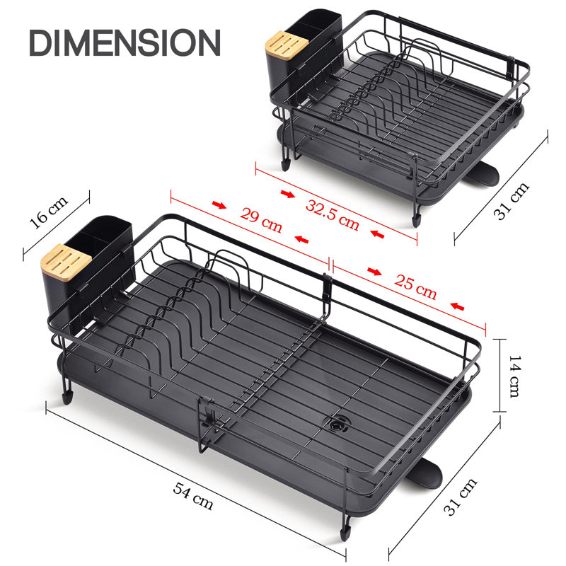 Braschi Adjustable Stainless Steel Dish Rack