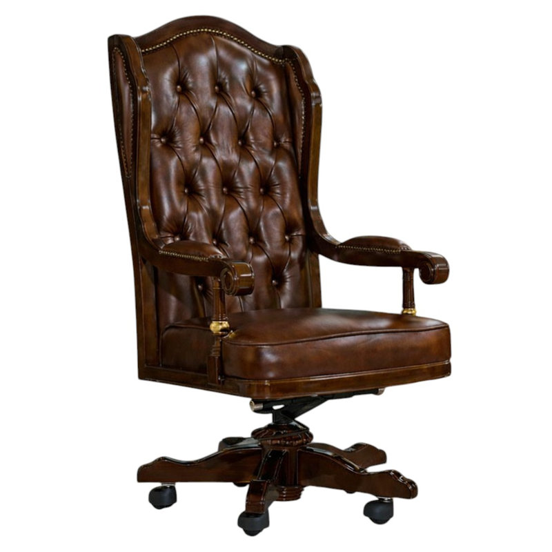Giorgio Leather Swivel Executive Chair, Brown
