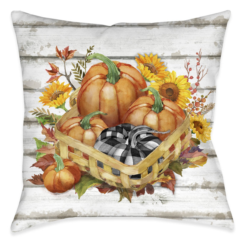 Pumpkin Gathering Throw Pillow