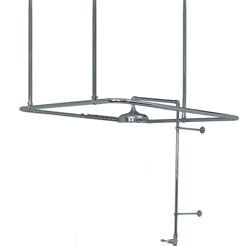 Square Shower Rod Enclosure 42 in. , 1 in. Tube, and 36 in. Ceiling Brace by Strom Living, Chrome