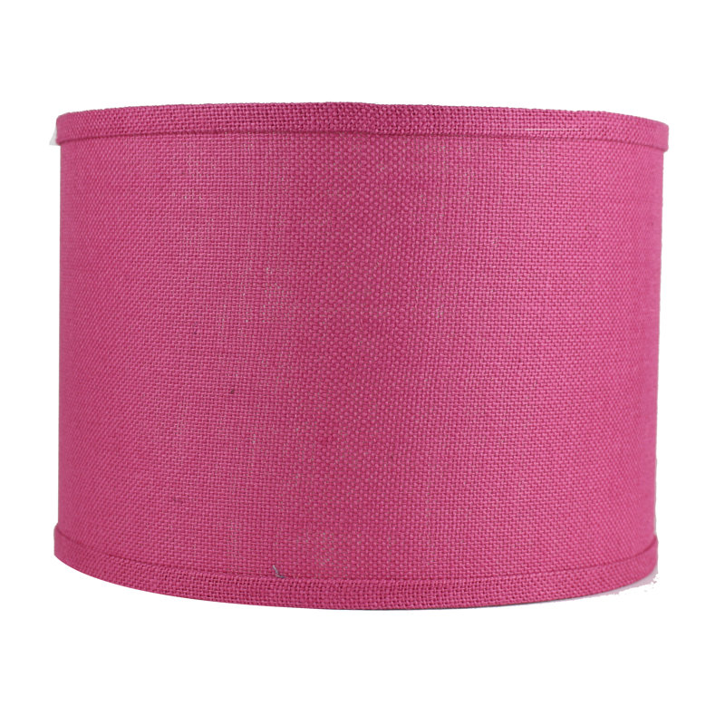 Ganya Burlap Drum Lamp Shade, Fuchsia, 10" H x 14" W x 14" D