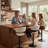 Adjustable Height Bar Stools With Fabric Seat Swivel Stool With Backrest For Kitchen Island, Bar, Home Pub​​-406743105-406839202