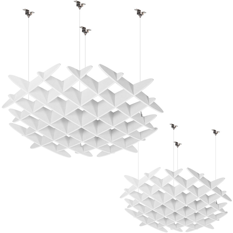 VIVO Acoustic Ceiling Waffle Panel, 2-Pack, White