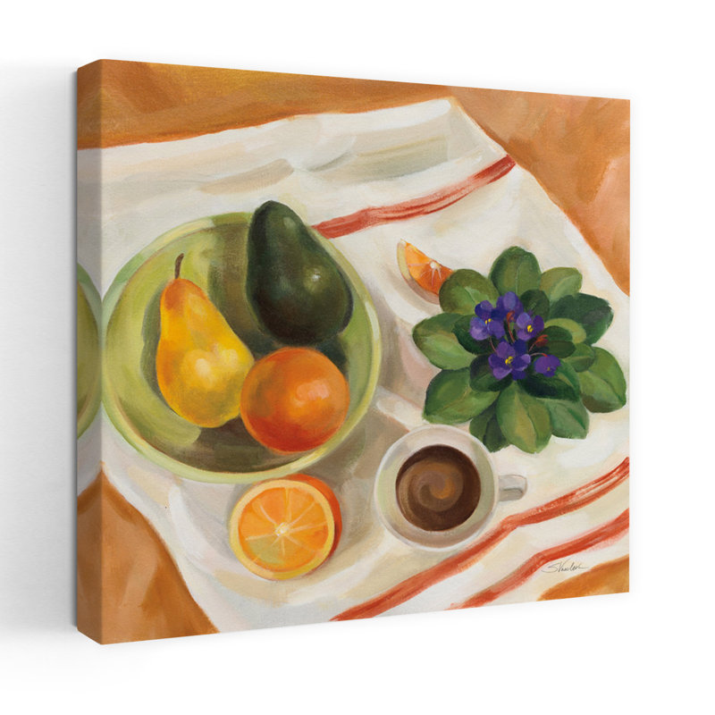 Nature morte avec des violettes, art floral contemporain, H 18 po x l 18 po