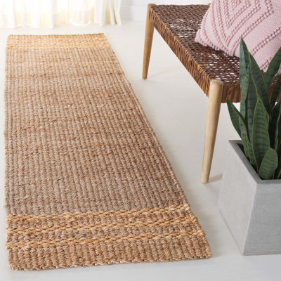 Vernal Natural Fiber Flat Weave Jute Pile Striped Rug
