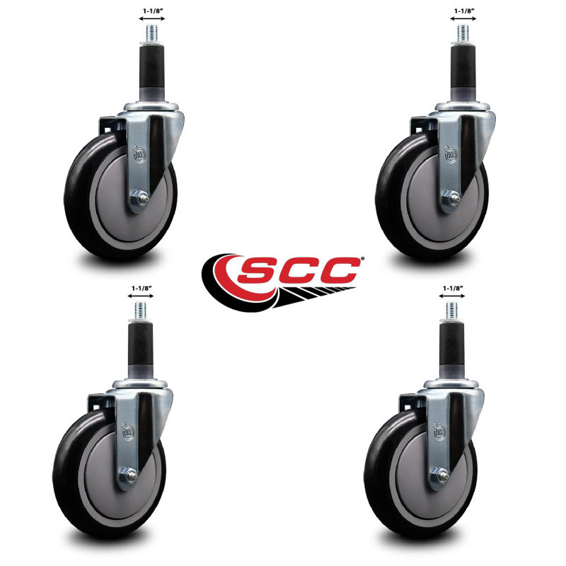 Ensemble de roulettes extensibles en poly pivot de 1-1 / 8 po SCC