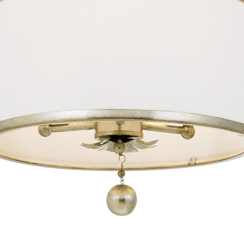 Lustre tambour Adria, Argent argent, H 20 po x l 14 po