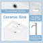 Élégant meuble-lavabo avec lavabo, tablette de porte et tablette réglable pour un rangement pratique et une élégance moderne-111634592