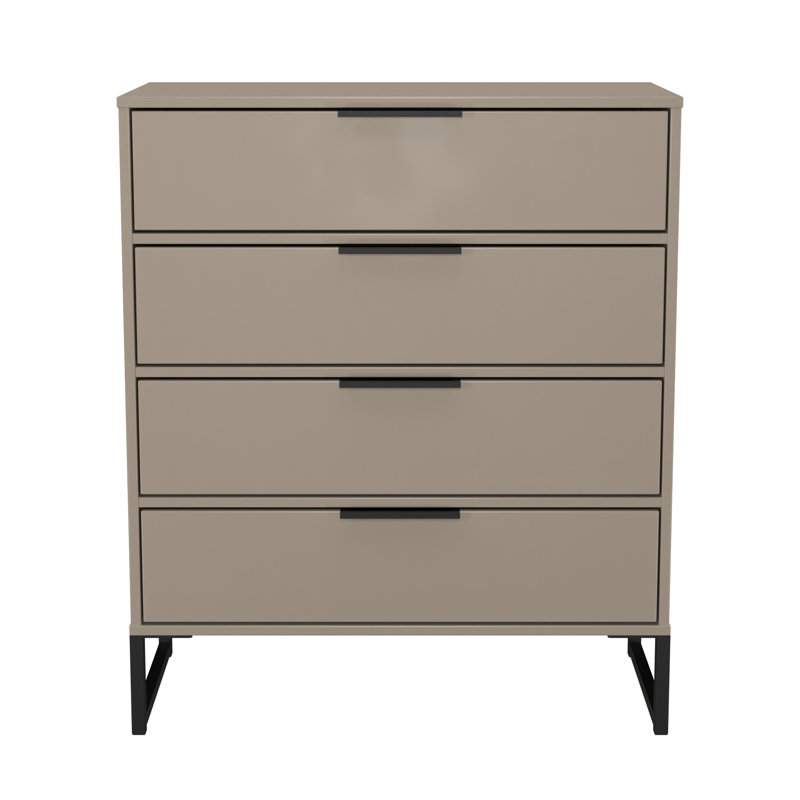Bibek 76 cm W Chest of 4 Drawers, Mushroom Matt