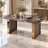 Rectangular Dining Table with Metal Panel Legs