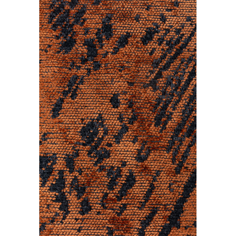 Tapis abstrait orange / noir Rapture, Rectangle 7 pi 10 po x 9 pi 10 po