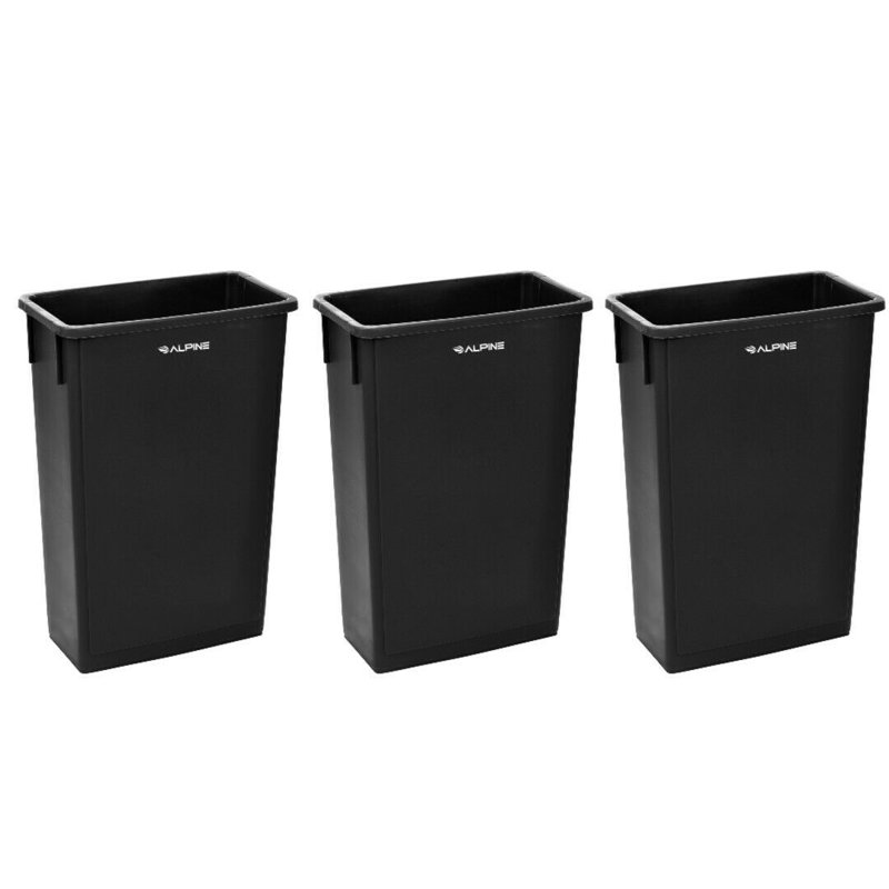 Ensembles de poubelles en plastique 23 gallons, Noir