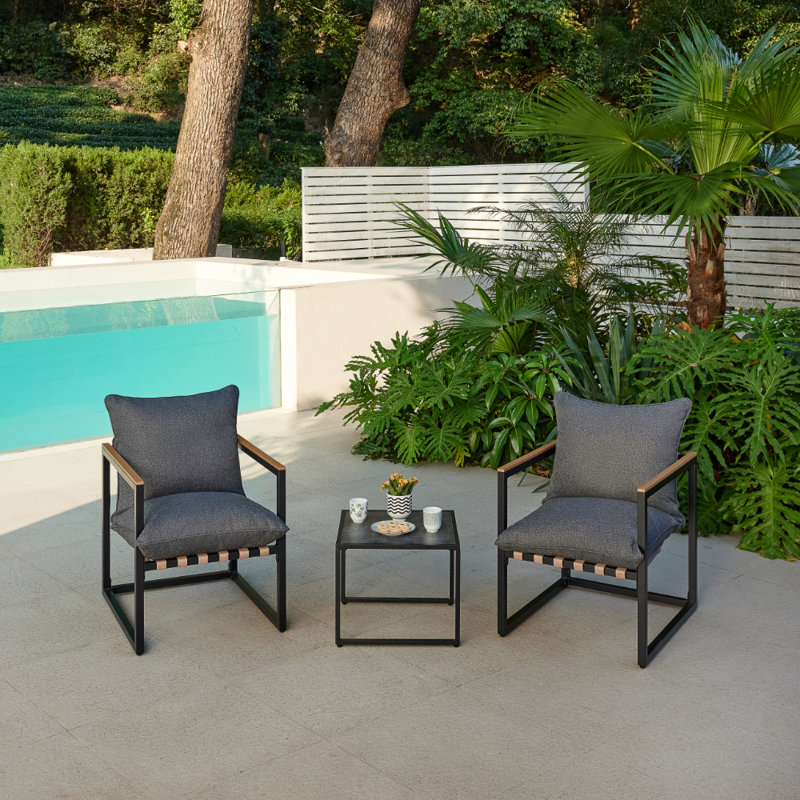 Blazewood 2 - Person Seating Group with Cushions, Ivory