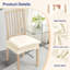 Housses de siège imperméables en similicuir pour chaises de salle à manger, ensemble de 6, beige-1163677971
