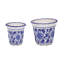 Ensemble de 2 pots à fleurs en céramique Bethony, bleu et blanc, élégant et décoratif-115789308