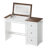 Makeup Vanity with Flip Top Mirror Dressing Desk with Drawer & Power Outlet and Adjustable Lights-788866611