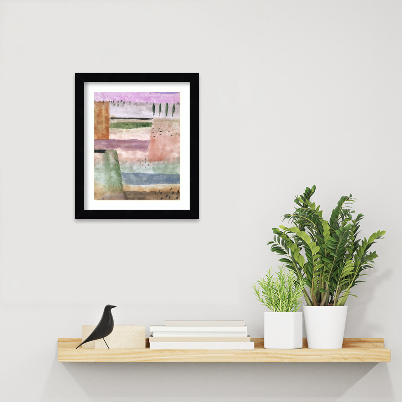 Cloverfield "Landscape with Poplars" Print, Black , 13" H x 11" W