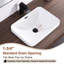 Lavabo de salle de bain encastré blanc 21 pouces avec trop-plein rectangulaire pour salle de bain moderne