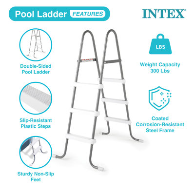 Intex 12''X30" Swimming Pool W/ Pump, Pool Ladder For 42” Wall, & 12’ Cover