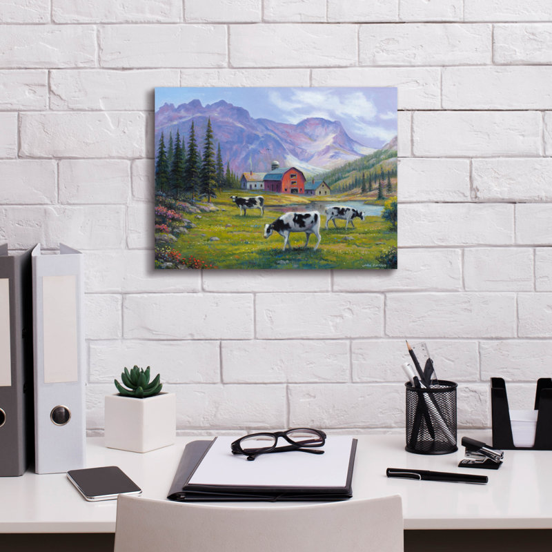«Peaceful Pasture» par John Zaccheo, H 12 po x l 16 po x P 0,75 po