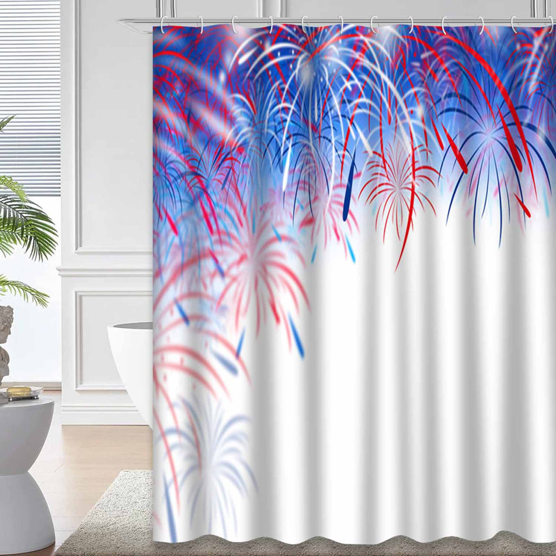 Rideau de douche Fireworks Firework, L 72 po x l 84 po