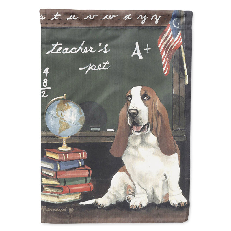 Drapeau de jardin en polyester à 2 côtés Graziello Bichon Frise Do It Better 1 x 0,11 pi, Basset hound chouchou du prof