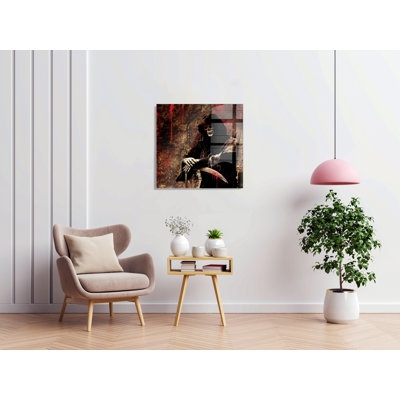 Tableau décoratif moderne en verre trempé, multicolore, 40 x 40 cm | 100 % verre trempé (épaisseur : 4 mm)