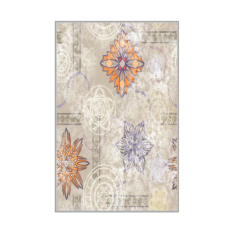 Luxurious Woven Carpet Rug, 2.6 x 4.0 ft | 100% Polyester, 0.4 in Pile Height | Antibacterial & Non-Slip PVC Dot Underside | Machine Washable, 3D Digital Printing | Perfect for Living Room & Bedroom Decor