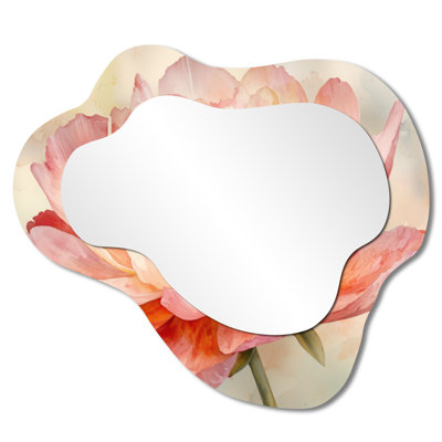 Miroir de meuble-lavabo traditionnel imprimé nénuphars