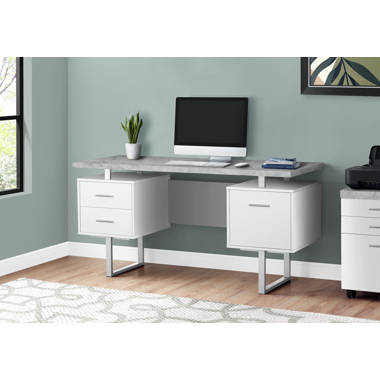 White L-Shape Executive Desk Large Home Office Desk Storage Drawers & Cabinet Left Hand