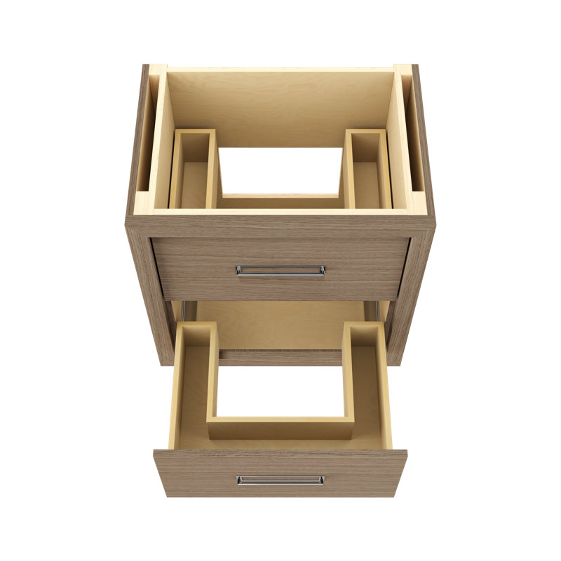 Avalon Two-Drawer Single Bath Vanity, 30", Natural Weathered, Polished Chrome