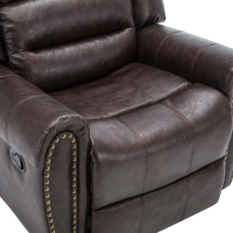Kade Bonded Leather Manual Recliner, Brown