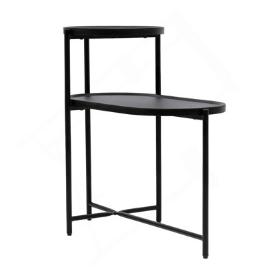 Round Coffee Table With 2-Tier Storage, Modern Black Design For Living Room, Sturdy And Stylish