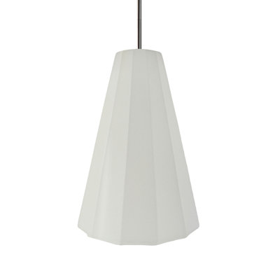 Radiance - Luminaire suspendu 1 lumière cannelé - Blanc mat avec intérieur champagne doré - Nickel brossé - l 9 po x H 13 po - DEL dédiée - Tige rigide