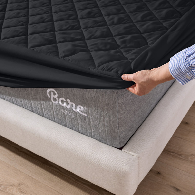 Quilted Mattress Pad, Twin, Black
