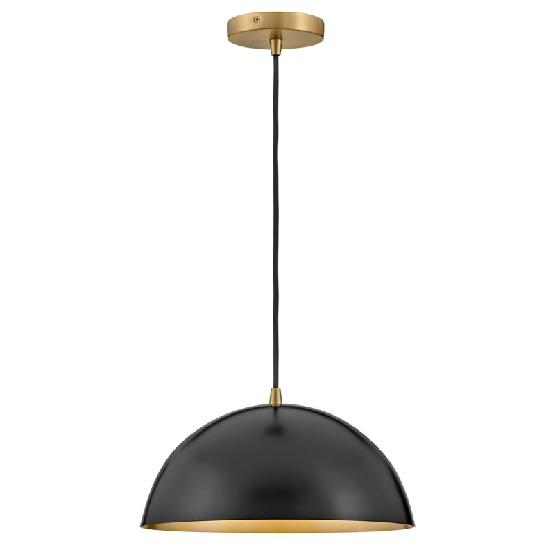 Carsley 1 - Light Lacquered Brass Pendant, Black