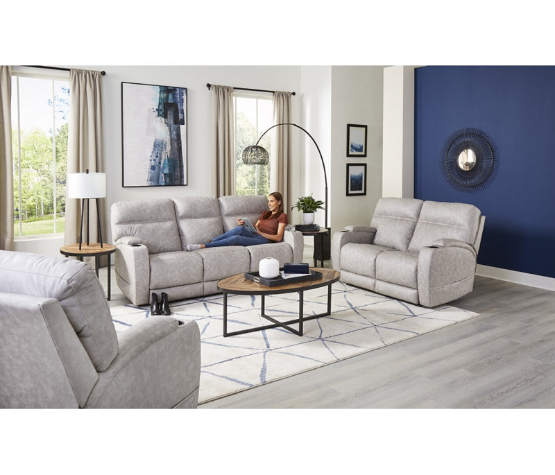 Mochnick Upholstered 84'' Power Reclining Sofa, Cream Polyester Blend